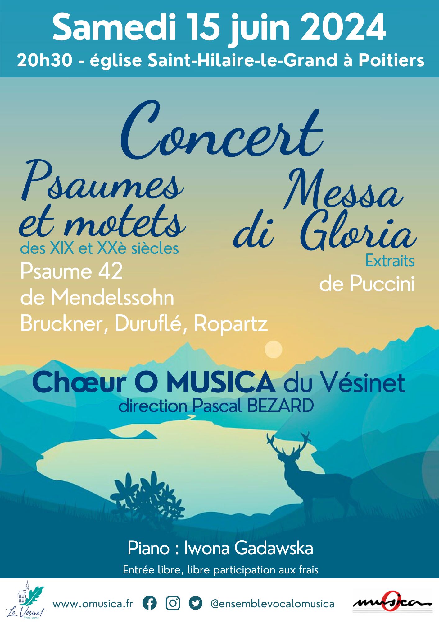 Affiche concert O Musica 15 juin 2024 Poitiers