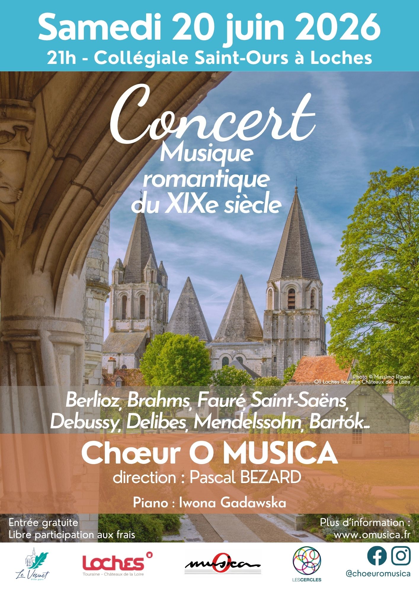 Concert O Musica 20 juin 2026 Loches
